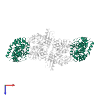 Tryptophan synthase alpha chain in PDB entry 5cgq, assembly 1, top view.
