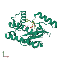 PDB entry 5cgv coloured by chain, front view.
