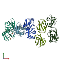 PDB entry 5chf coloured by chain, front view.