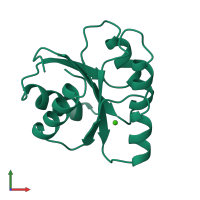 PDB entry 5chy coloured by chain, front view.