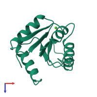 PDB entry 5chy coloured by chain, top view.