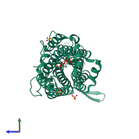 PDB entry 5ci2 coloured by chain, side view.