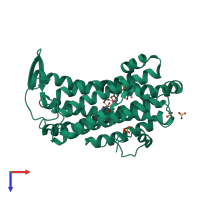 PDB entry 5ci2 coloured by chain, top view.