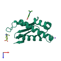 PDB entry 5ci9 coloured by chain, top view.