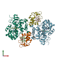 PDB entry 5cig coloured by chain, front view.
