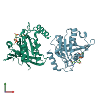 PDB entry 5cit coloured by chain, front view.