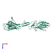 PDB entry 5ckm coloured by chain, top view.