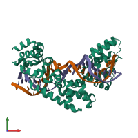 PDB entry 5cky coloured by chain, front view.