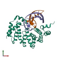 PDB entry 5cl8 coloured by chain, front view.