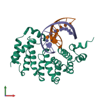 PDB entry 5cla coloured by chain, front view.