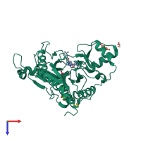 PDB entry 5cls coloured by chain, top view.