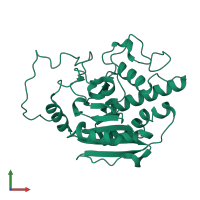 PDB entry 5cmi coloured by chain, front view.