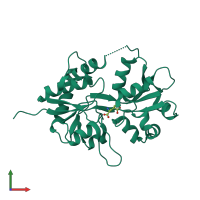 PDB entry 5cmm coloured by chain, front view.