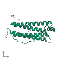 PDB entry 5cmr coloured by chain, front view.