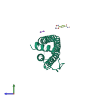 PDB entry 5cmr coloured by chain, side view.