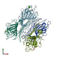 PDB entry 5cna coloured by chain, front view.