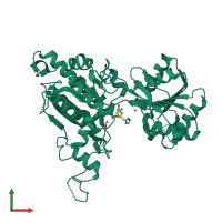 PDB entry 5cnm coloured by chain, front view.