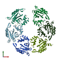 PDB entry 5cnp coloured by chain, front view.