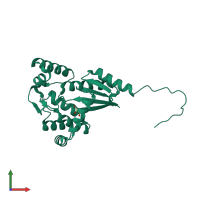 PDB entry 5cnw coloured by chain, front view.
