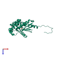 PDB entry 5cnw coloured by chain, top view.
