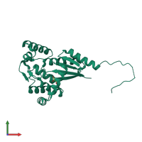 PDB entry 5co3 coloured by chain, front view.