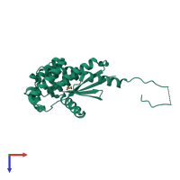 PDB entry 5co3 coloured by chain, top view.