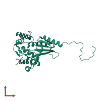 PDB entry 5cp1 coloured by chain, front view.