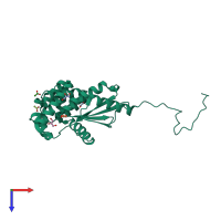 PDB entry 5cp1 coloured by chain, top view.