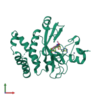 PDB entry 5cpr coloured by chain, front view.