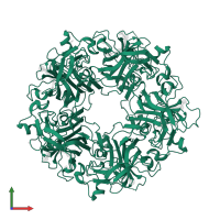 Capsid protein VP1 in PDB entry 5cpw, assembly 1, front view.