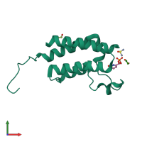 PDB entry 5cq3 coloured by chain, front view.