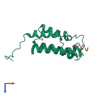 PDB entry 5cq3 coloured by chain, top view.