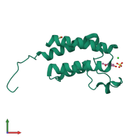 PDB entry 5cq4 coloured by chain, front view.