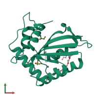 PDB entry 5cqk coloured by chain, front view.