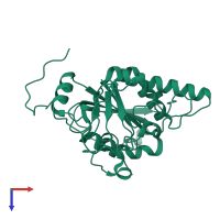 PDB entry 5cqn coloured by chain, top view.