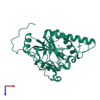 PDB entry 5cqp coloured by chain, top view.