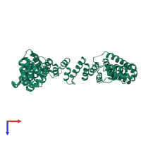 PDB entry 5cqr coloured by chain, top view.