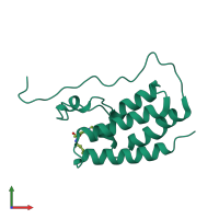 PDB entry 5cqt coloured by chain, front view.