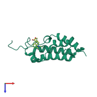 PDB entry 5cqt coloured by chain, top view.