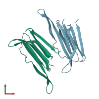 PDB entry 5cr8 coloured by chain, front view.