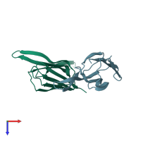 PDB entry 5cr8 coloured by chain, top view.