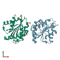 PDB entry 5cri coloured by chain, front view.