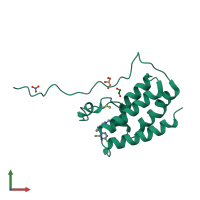 PDB entry 5crz coloured by chain, front view.