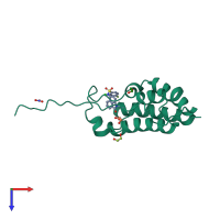PDB entry 5crz coloured by chain, top view.