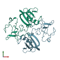 PDB entry 5cs1 coloured by chain, front view.