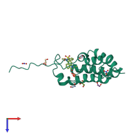 PDB entry 5cs8 coloured by chain, top view.