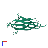 PDB entry 5csb coloured by chain, top view.