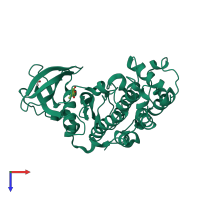PDB entry 5csp coloured by chain, top view.