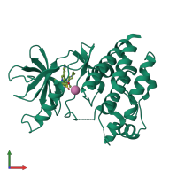 PDB entry 5csx coloured by chain, front view.