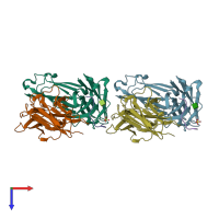 PDB entry 5csz coloured by chain, top view.